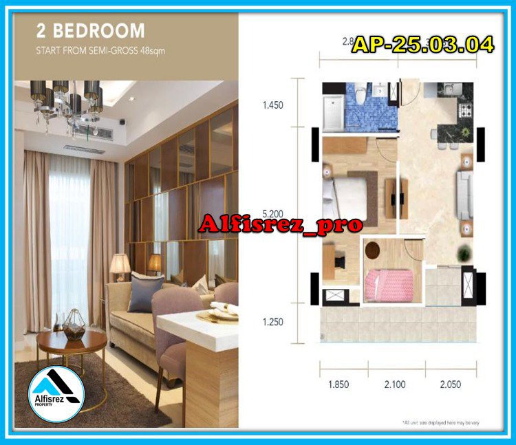 DIJUAL APART DAMOCY 2BR_JAKBAR_570JT_NEGO_ALFISH 082128986898