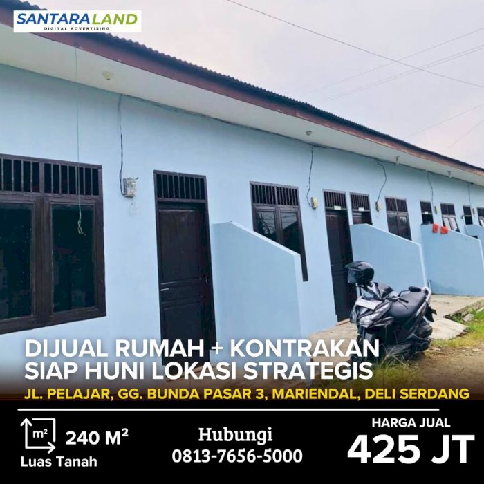 DIJUAL RUMAH + KONTRAKAN SIAP HUNI