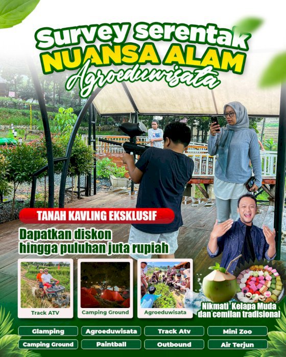 Tanah murah akses mobil dekat area wisata pinggir jalan