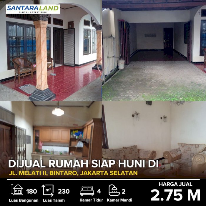 DIJUAL RUMAH SIAP HUNI DI BINTARO JAKARTA SELATAN