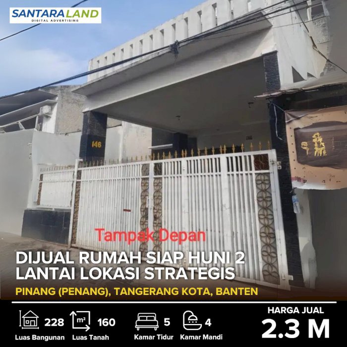 DIJUAL RUMAH SIAP HUNI 2 LANTAI LOKASI STRATEGIS