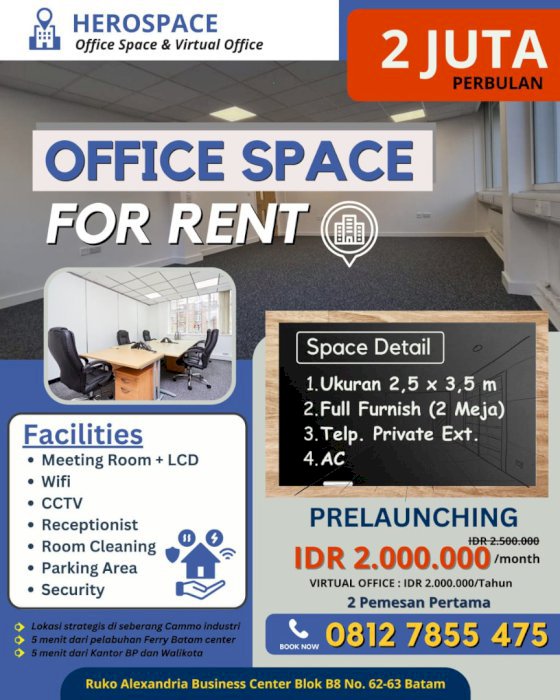 SEWA RUANG KANTOR / USAHA – BATAM CENTER