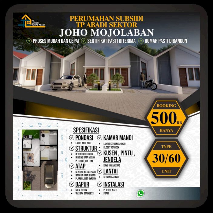 Jual Rumah Subsidi Joho Mojolaban