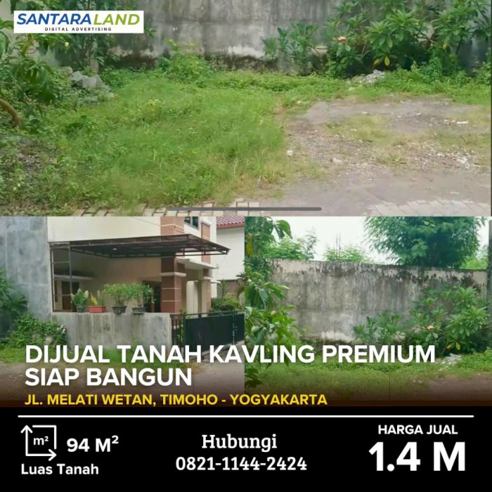 DIJUAL TANAH KAVLING PREMIUM HOOK DI TIMOHO, KOTA JOGJA