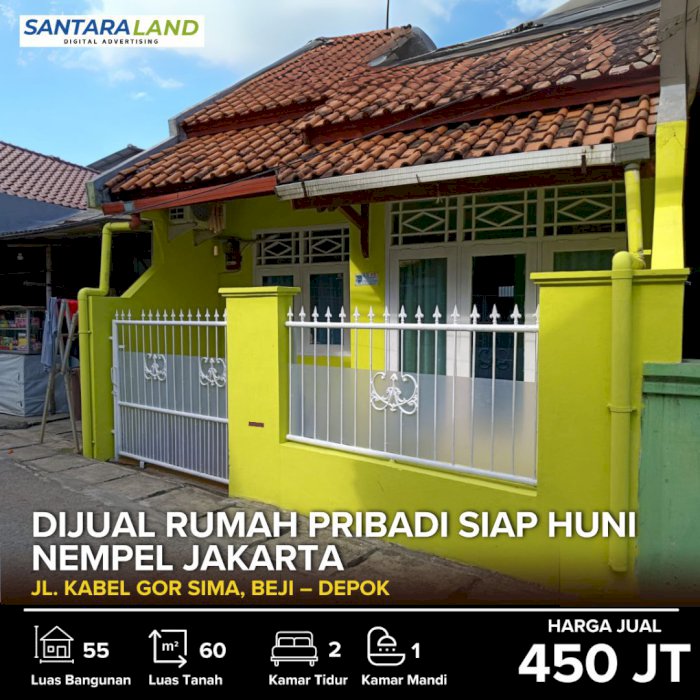 DIJUAL RUMAH PRIBADI SIAP HUNI – BEJI, DEPOK (Nempel Jakarta)