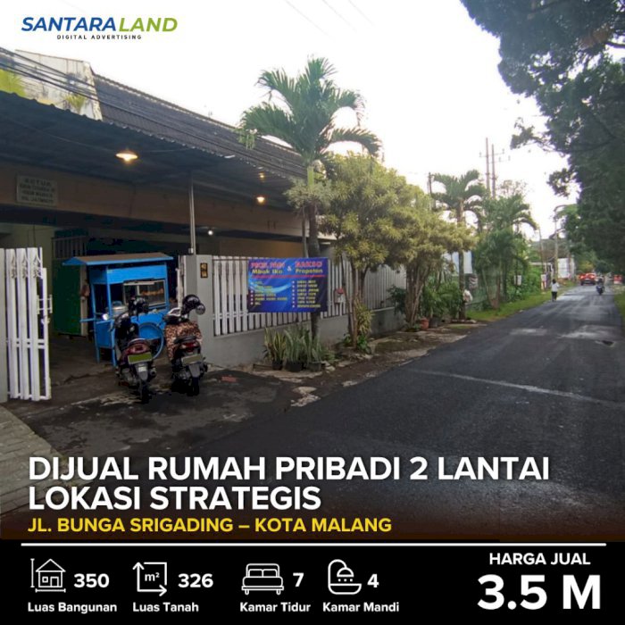 DIJUAL RUMAH PRIBADI 2 LANTAI - LOKASI STRATEGIS