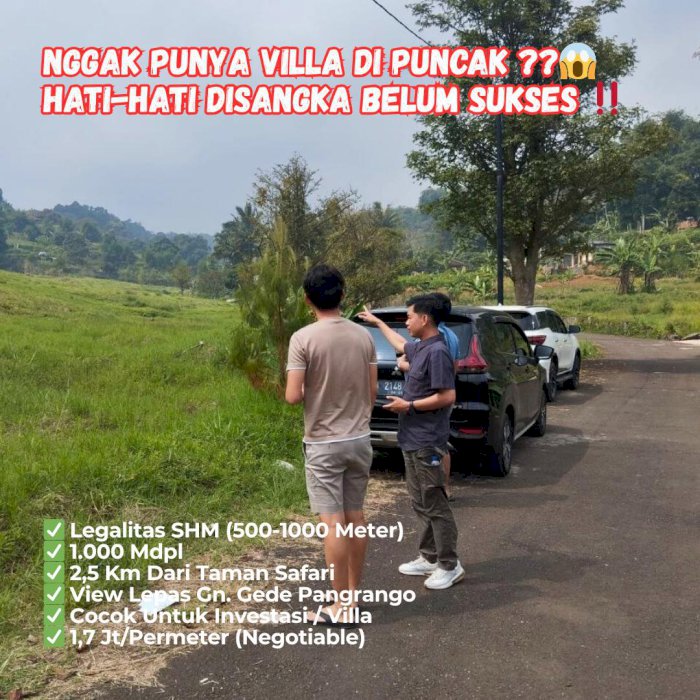 Tanah murah puncak bogor SHM cocok untuk villa