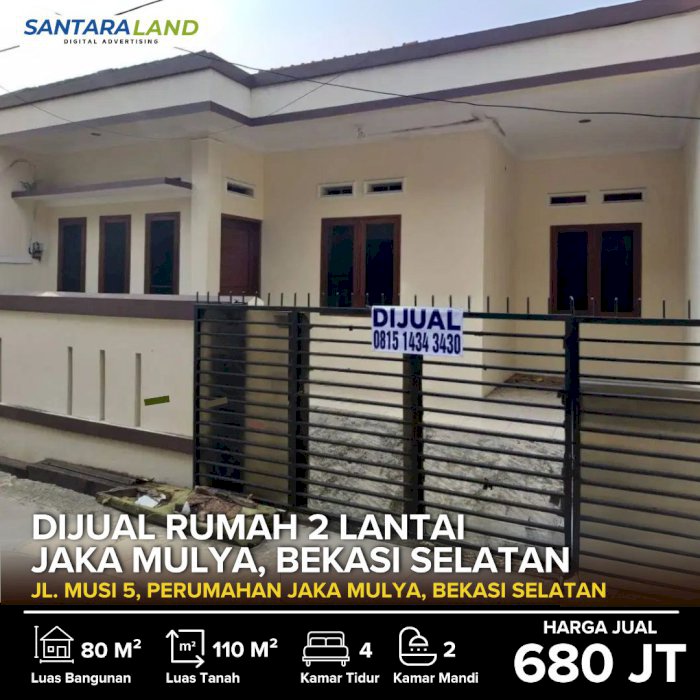 DIJUAL RUMAH 2 LANTAI – JAKA MULYA, BEKASI SELATAN