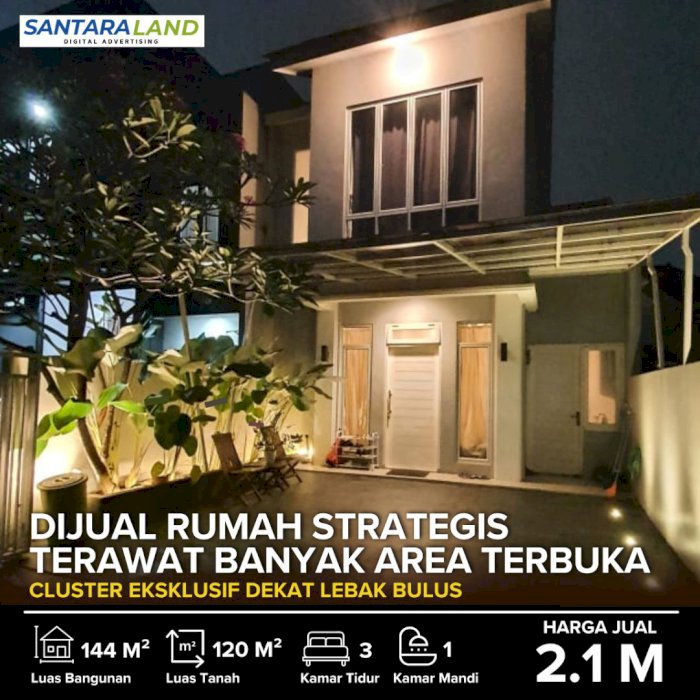 Dijual Rumah Strategis Terawat Banyak Area Terbuka