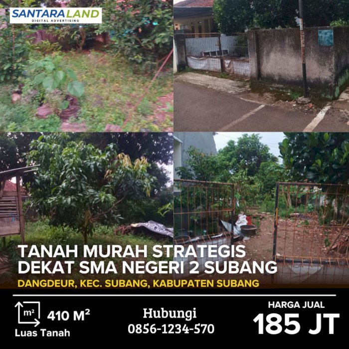 TANAH MURAH STRATEGIS DI SUBANG (DEKAT SMA NEGERI 2 SUBANG)