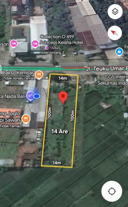 Di jual tanah jalan utama Teuku Umar Denpasar Bali