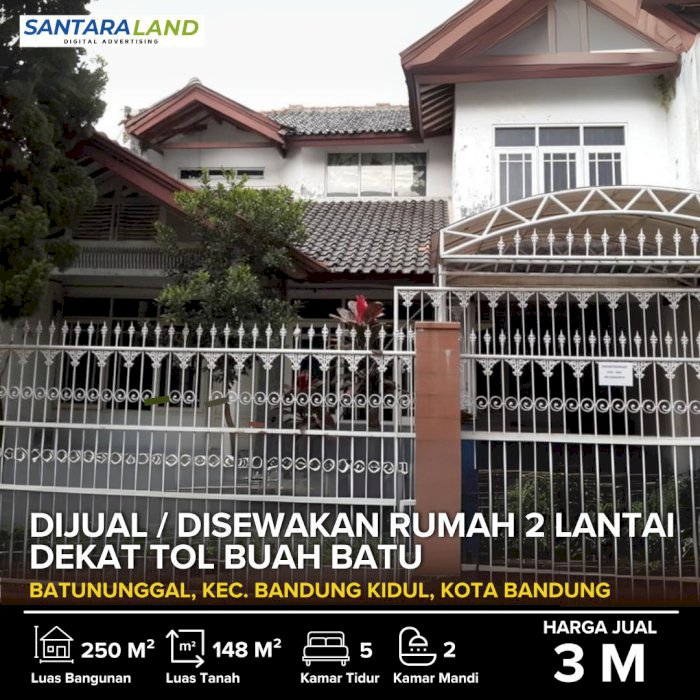 DIJUAL / DISEWAKAN RUMAH 2 LANTAI DI BANDUNG KOTA