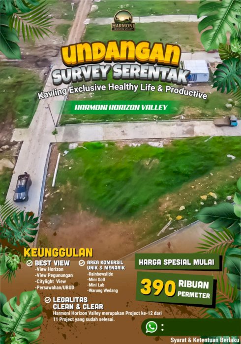 Di jual tanah kavling area sukamakmur Bogor cocok untuk investasi