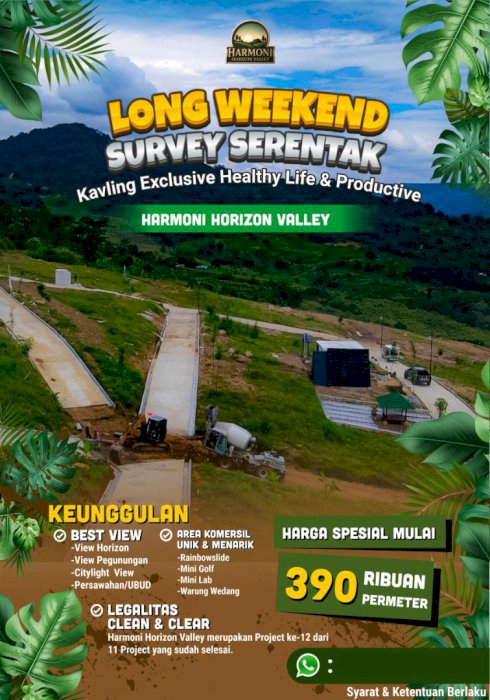 Jual cepat tanah kavling area sukamakmur lokasi strategis dkt jln tol