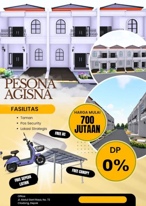 Pesona Agisna. Rumah 2 Lantai. Termurah di kota Depok