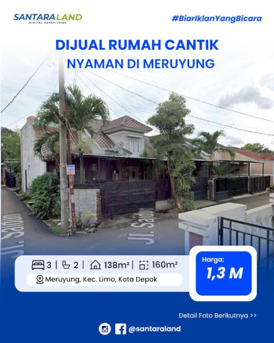 DIJUAL RUMAH CANTIK & NYAMAN DI MERUYUNG, LIMO – DEPOK