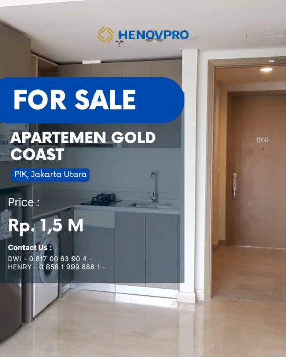 Dijual Gold Coast Apartment 1BR Full Low FL Best Sea View