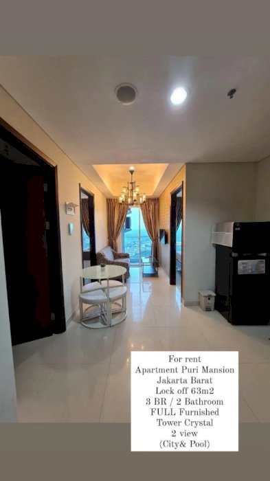 Sewa Apartemen Puri Mansion Jakarta Barat 2 BR Fully Furnished (0119)