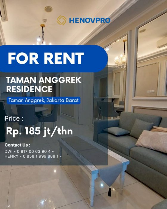 BRAND NEW Taman Anggrek Residence Unit 2BR+1 Full Furnish Mid Floor