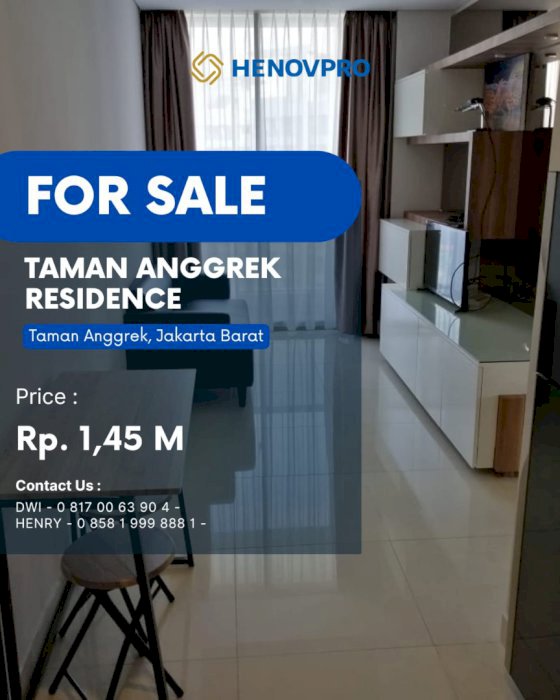 Dijual Cepat 2BR City Harga TURUN HARGA di Taman Anggrek Residences