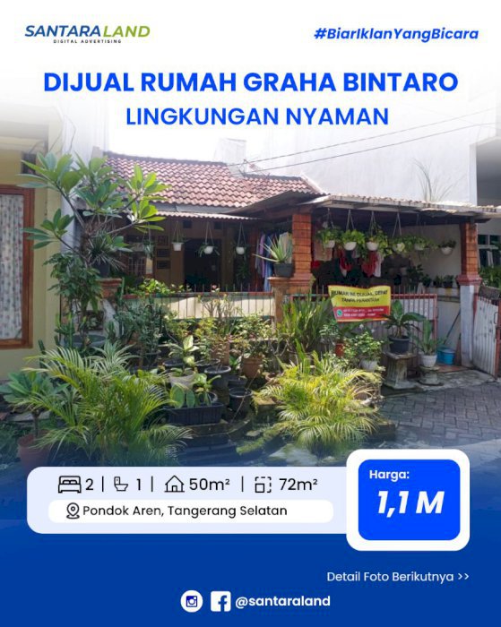 DIJUAL RUMAH GRAHA BINTARO – SIAP HUNI & LINGKUNGAN NYAMAN