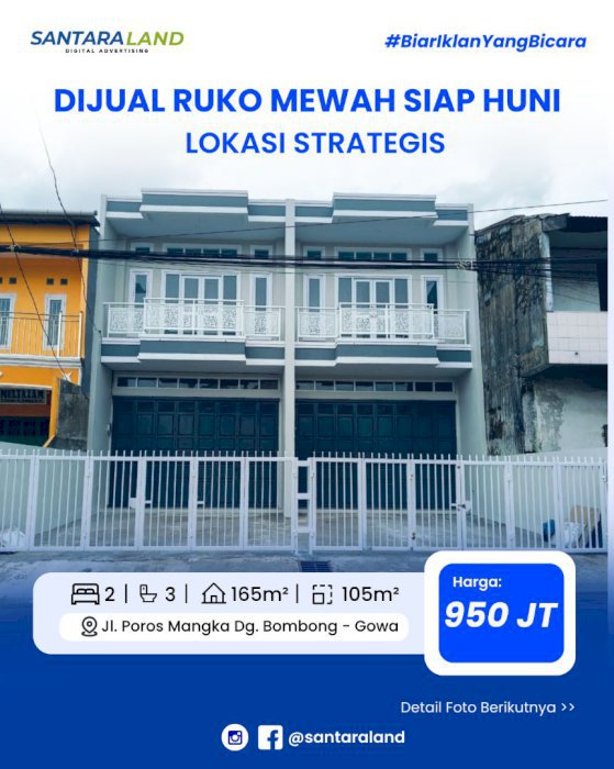 DIJUAL RUKO MEWAH SIAP HUNI – LOKASI STRATEGIS