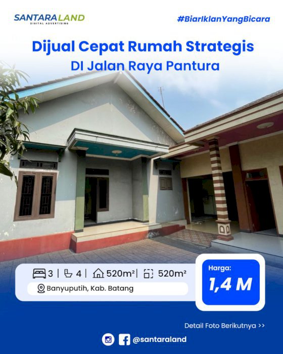 Bismillah, Dijual Cepat Rumah Strategis di Jalan Raya Pantura