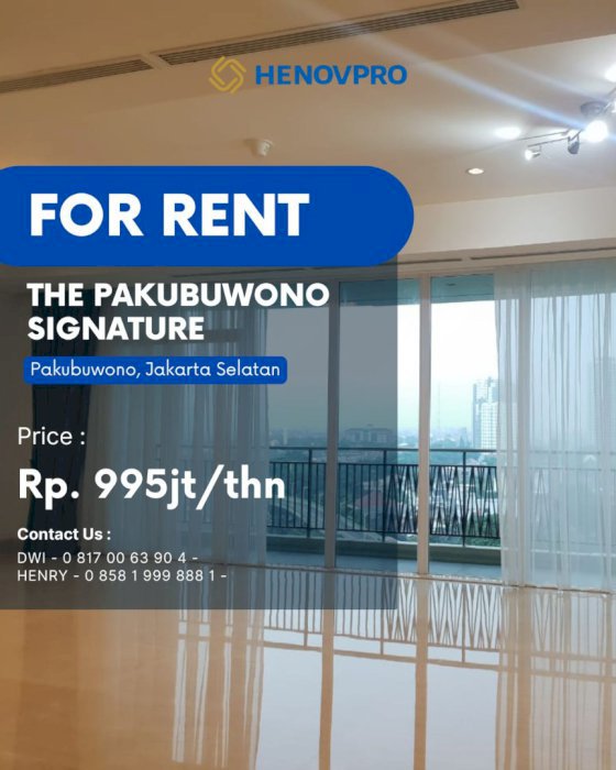 Pakubuwono Signature 4BR + 1 Study Luxury Unit Mid Floor Best  View
