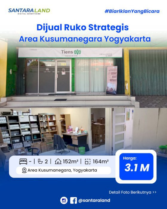 Dijual Ruko Strategis Area Kusumanegara Yogyakarta