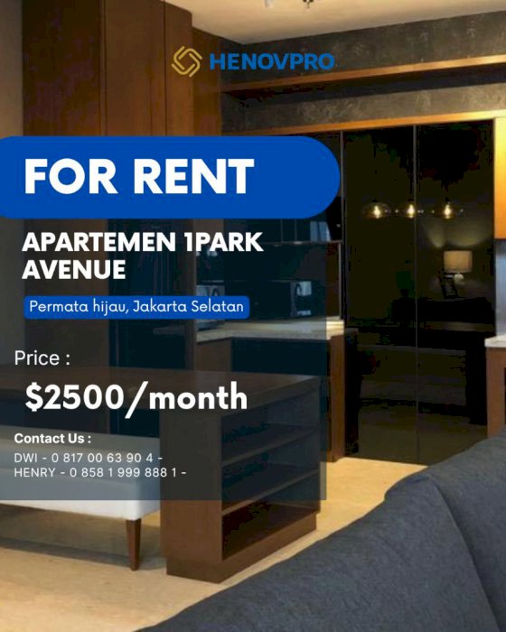 DISEWA APARTEMEN 1PARK AVENUE CITY VIEW