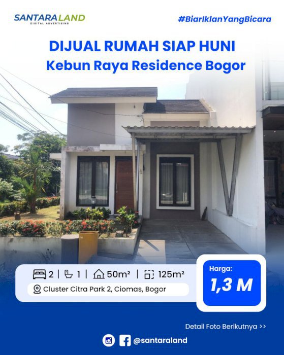 DIJUAL RUMAH SIAP HUNI di Kebun Raya Residence Bogor