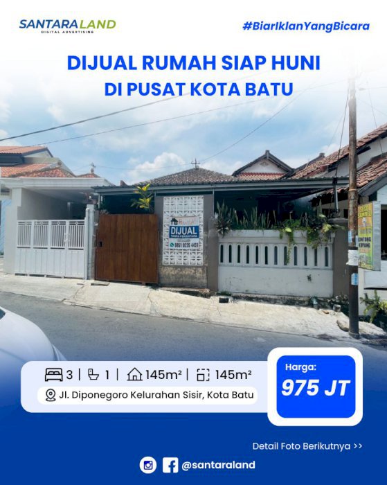 DIJUAL RUMAH SIAP HUNI DI PUSAT KOTA BATU