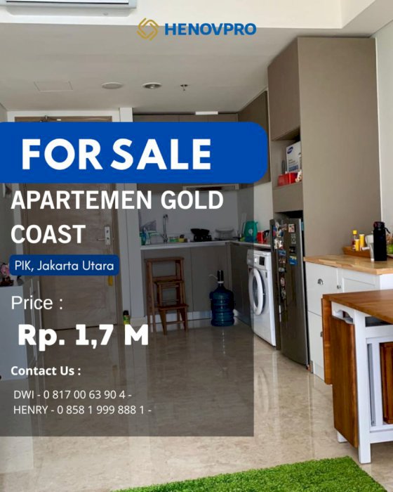 Dijual Gold Coast Apartment 1BR High FL Best Sea View Harga 1,7 M
