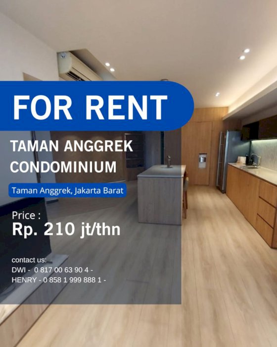  For Rent Best Unit 3+1BR Full Furnish Renov Mid Fl at Taman Anggrek