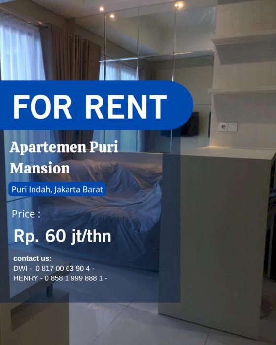 PURI MANSION FULL FURNISH BEST UNIT EVER AT WEST JAKARTA