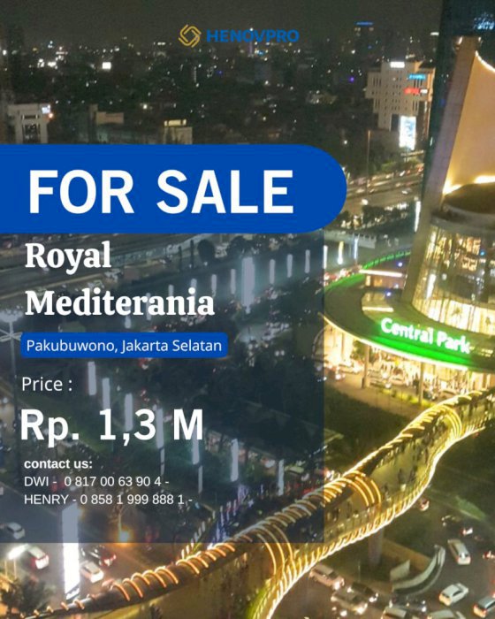 Royal Mediternia  Unit 2BR Full Furnish Turun Harga Bisa KPA