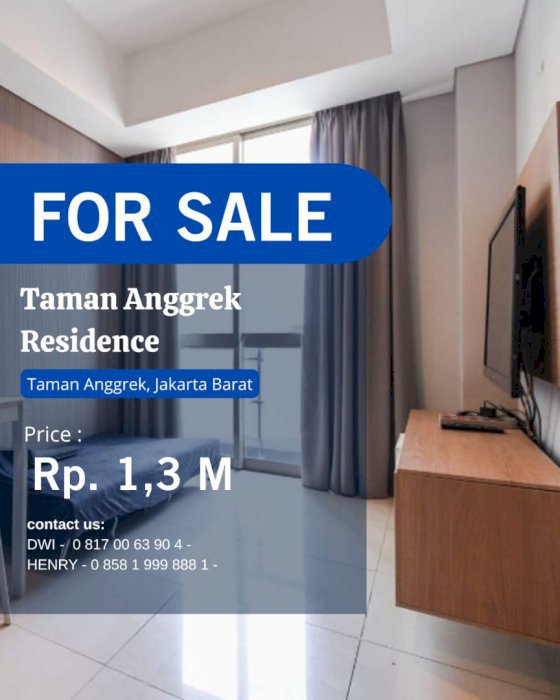 Dijual Cepat 1BR City Harga TURUN HARGA di Taman Anggrek Residences