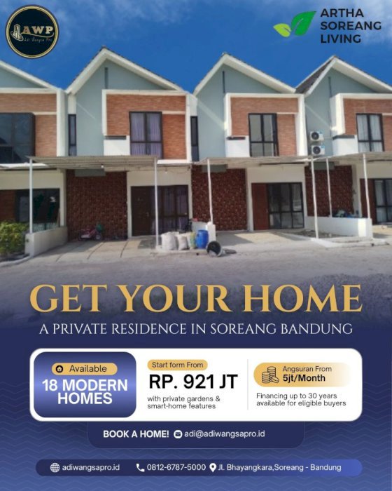 Artha Soreang Living Perumahan Dekat Toll Seroja Tanpa Dp Cukup 5Jt