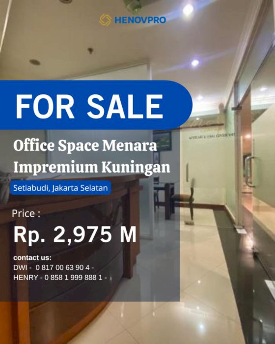 DIJUAL CEPAT OFFICE SPACE MENARA IMPERIUM KUNINGAN