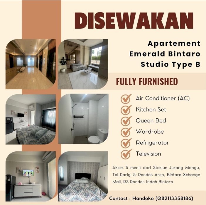 Disewakan apartemen Emerald Bintaro siap huni tangerang selatan