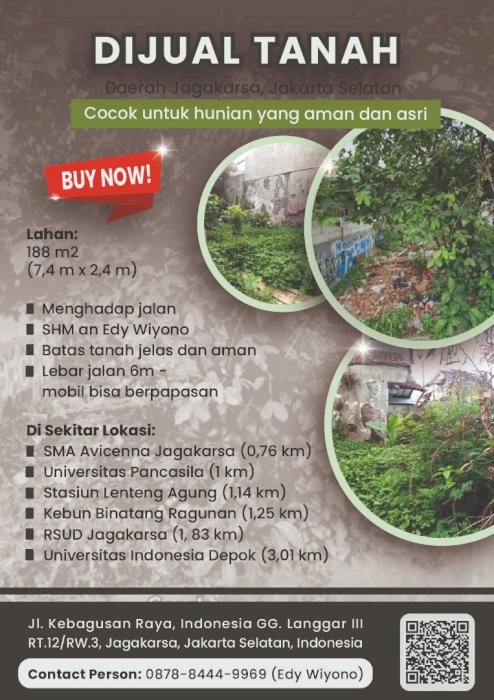 Dijula tanah di Jagakaarsa Jakarta Selatan