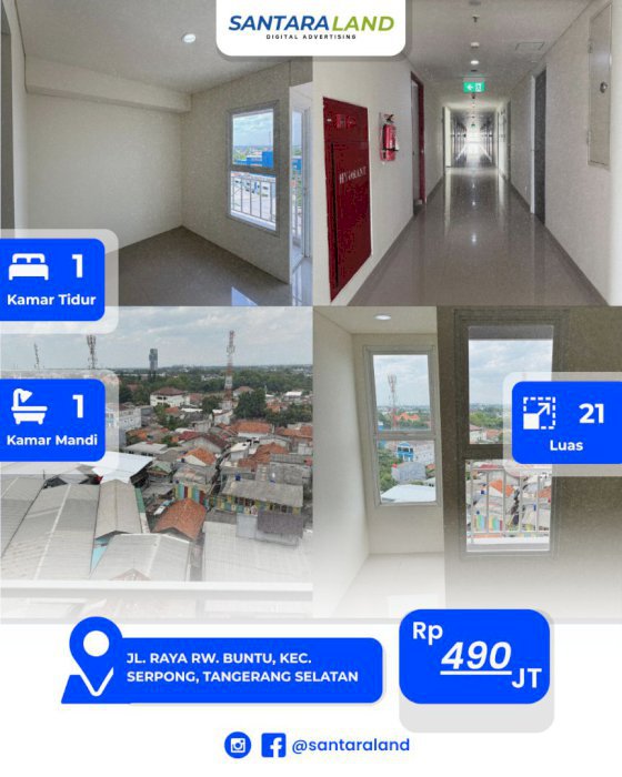 Dijual Apartemen Samesta Mahata Serpong Tipe Studio Unfurnished