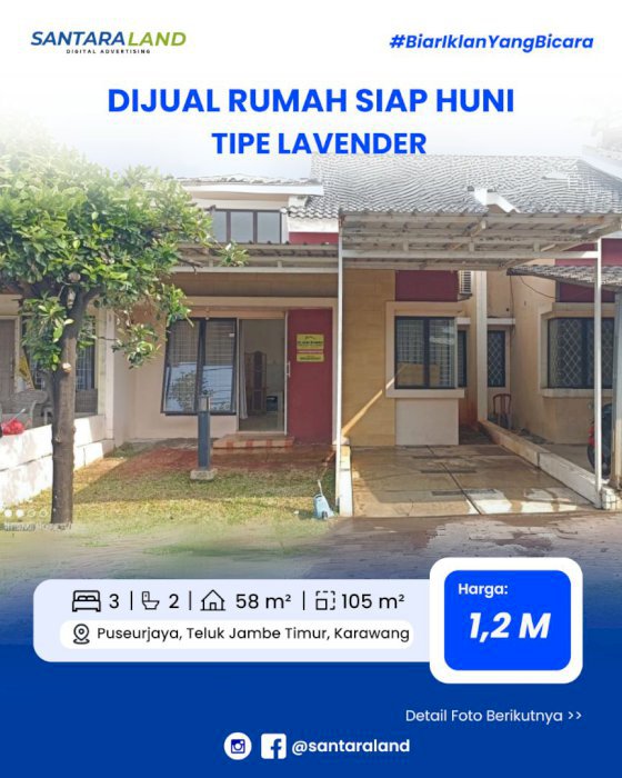 Dijual Rumah Siap Huni – Galuh Mas Tipe Lavender Blok H.17