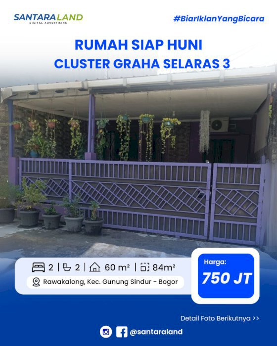 RUMAH SIAP HUNI SEMI-FURNISHED – CLUSTER GRAHA SELARAS 3