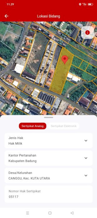 Di jual Tanah premium Canggu Bali