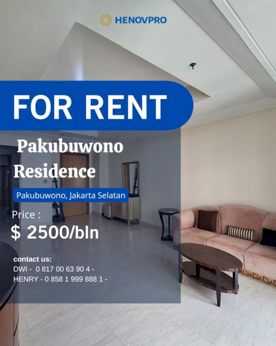 Pakubuwono Residence Apartment For Rent Best Unit 2+1 BR Pool View
