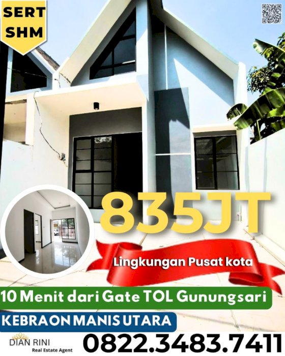 Dijual Rumah di Kebraon Manis