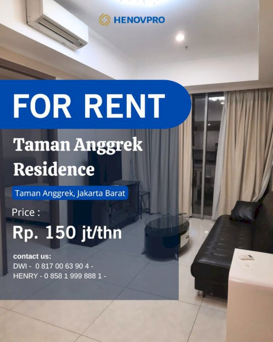 BRAND NEW Taman Anggrek Residence Unit 2+1BR Full Furnish