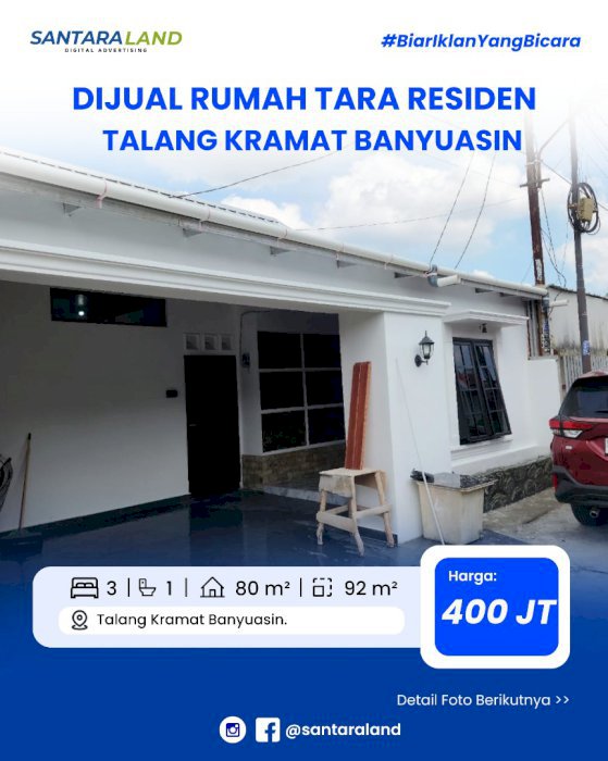 Dijual Rumah di Tara Residen blok f9 Talang Kramat Banyuasin