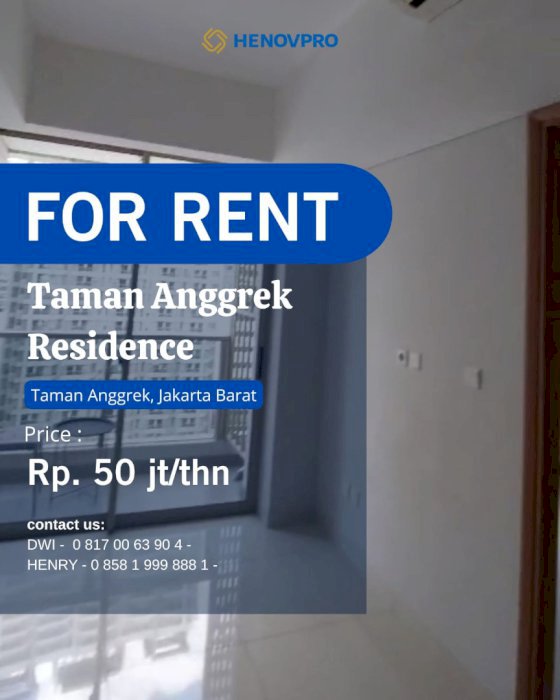 BRAND NEW Taman Anggrek Residence Unit 1BR Semi Furnish